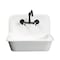 Gourmetier Arcticstone 24" Solid Surface Farmhouse Kitchen Sink W/Backsplash, Wht GKTA242119 - alternate 3